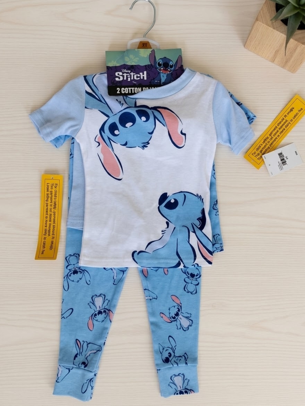 Disney Blue and White Stitch Kids Pajama Set